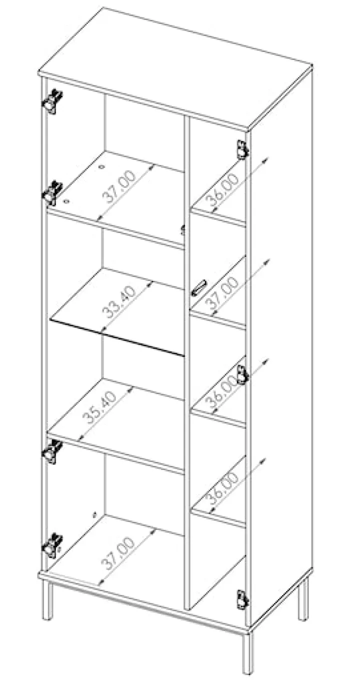 Witryna dwudrzwiowa Perila 70 cm hikora