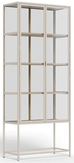 Witryna dwudrzwiowa Seaford 77 cm beżowa