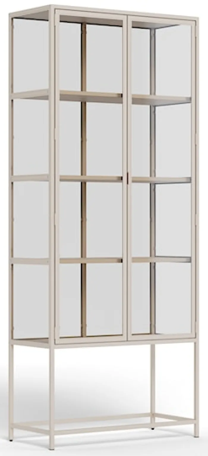 Witryna dwudrzwiowa Seaford 77 cm beżowa
