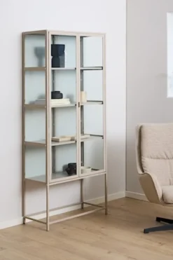 Witryna dwudrzwiowa Seaford 77 cm beżowa