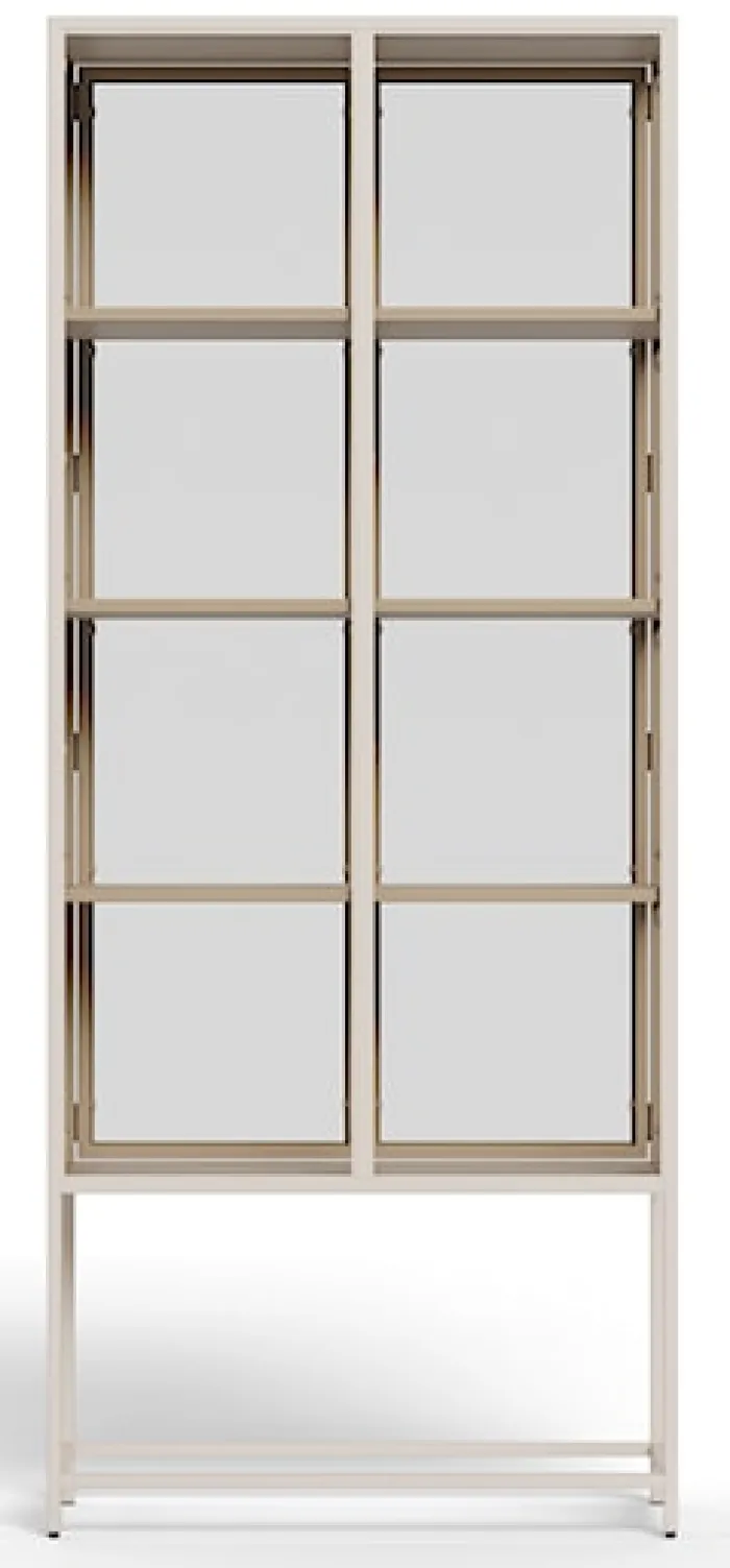 Witryna dwudrzwiowa Seaford 77 cm beżowa