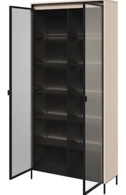 Witryna dwudrzwiowa Trend 92 cm z LED Beżowa