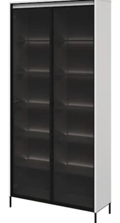 Witryna dwudrzwiowa Trend 92 cm z LED Biała