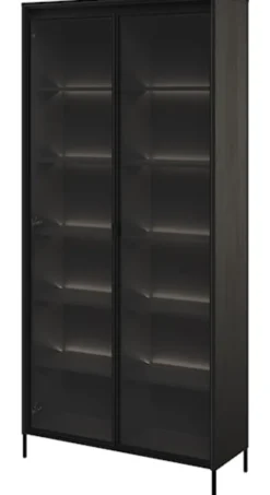 Witryna dwudrzwiowa Trend 92 cm z LED Czarna