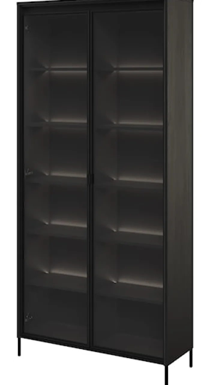 Witryna dwudrzwiowa Trend 92 cm z LED Czarna