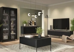 Witryna dwudrzwiowa Trend 92 cm z LED Czarna