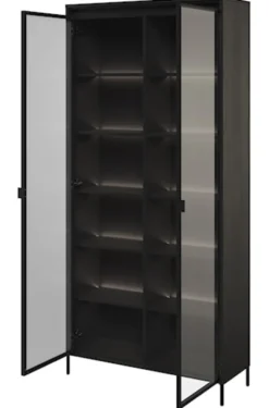 Witryna dwudrzwiowa Trend 92 cm z LED Czarna