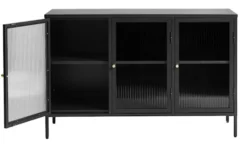 Witryna metalowa Avensunly 85 cm z przeszkleniem czarna
