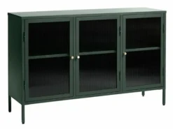 Witryna metalowa Avensunly 85 cm z przeszkleniem zielona