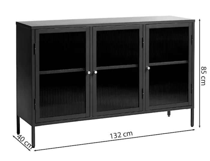 Witryna metalowa Avensunly 85 cm z przeszkleniem zielona