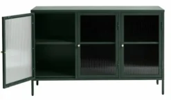 Witryna metalowa Avensunly 85 cm z przeszkleniem zielona