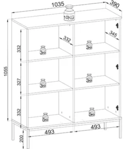 Witryna Tosena dwudrzwiowa z oświetleniem LED 104 cm Czarny/Dąb wotan