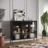 Witryna trzydrzwiowa Trend 150 cm z LED Czarna