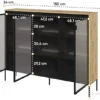 Witryna trzydrzwiowa Trend 150 cm z LED Dąb artisan