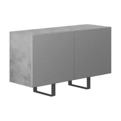 Włoska komoda dwudrzwiowa Gondil 110 cm z przetworzonych butelek PET Beton/Szary