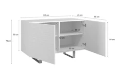 Włoska komoda dwudrzwiowa Gondil 110 cm z przetworzonych butelek PET Biały/Czarny