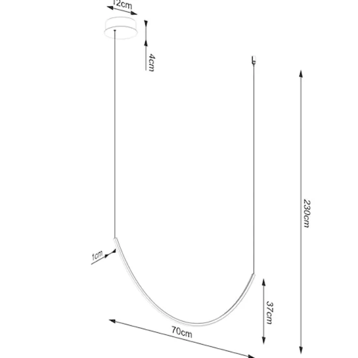 Żyrandol Alvar 1 LED czarny 3000K