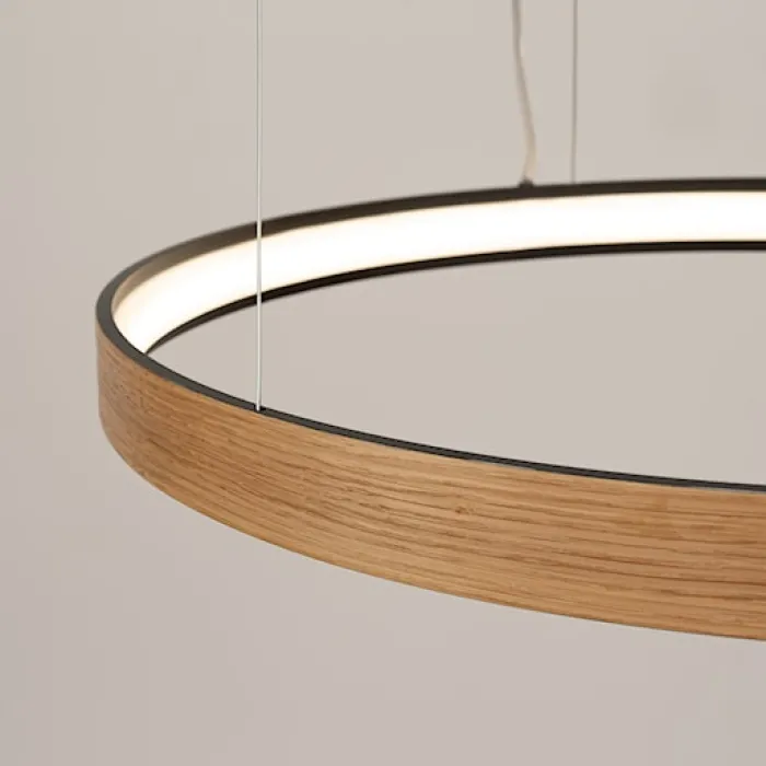Żyrandol Rio Eik LED 78 cm naturalne drewno 3000K
