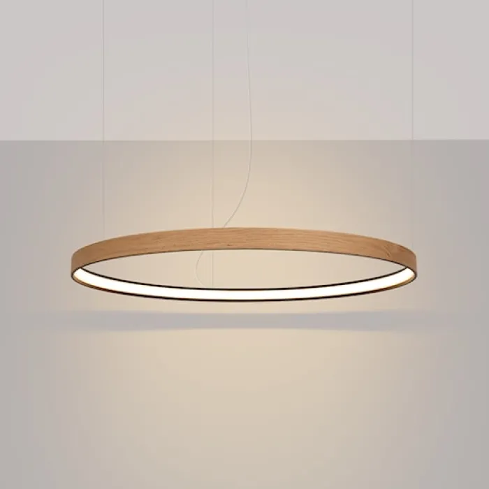 Żyrandol Rio Eik LED 78 cm naturalne drewno 3000K