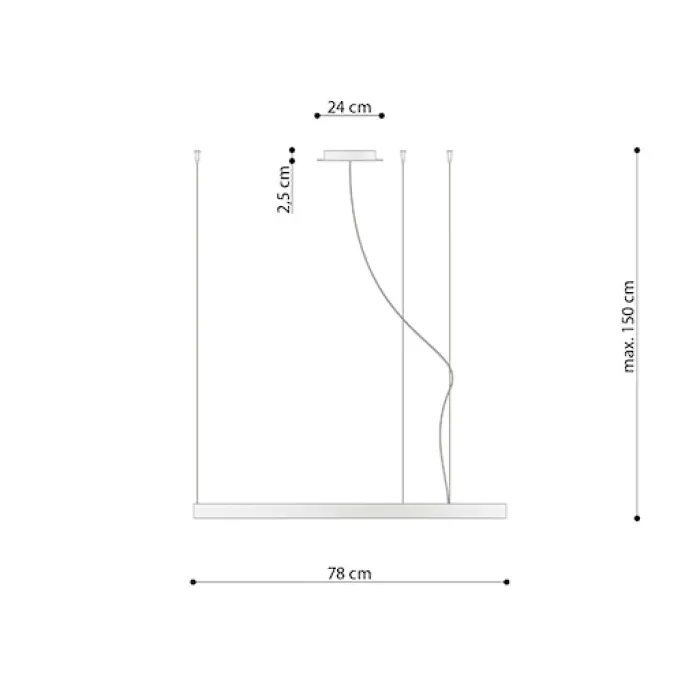 Żyrandol Rio LED 78 cm beżowy 3000K