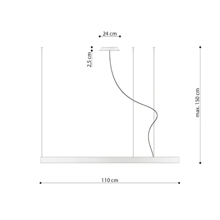 Żyrandol Rio LED 110 cm beżowy 3000K