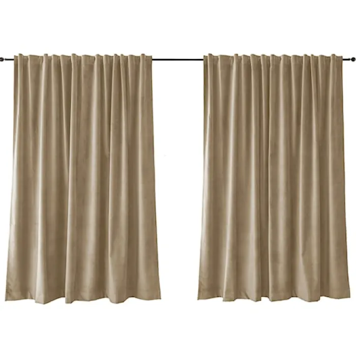 Zasłona do salonu Myrrhis w tkaninie PET FRIENDLY 280x270 cm latte