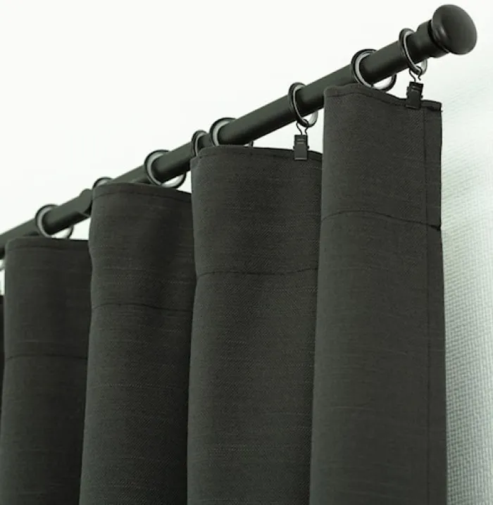 Zasłona na taśmie marszczącej Basic 140x280 cm bazaltowa