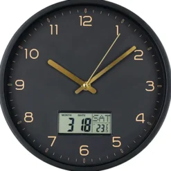 Zegar ścienny Amiens średnica 25 cm czarno-złoty