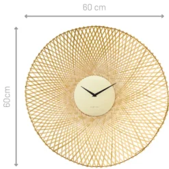 Zegar ścienny Bamboo 60 cm jasnobrązowy