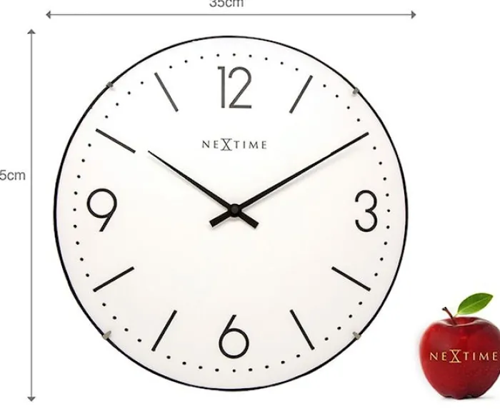 Zegar ścienny Basic Dome średnica 35 cm biały