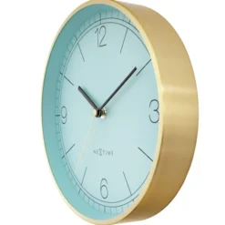 Zegar ścienny Bolero 25 cm turkusowo-złoty