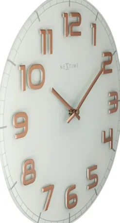 Zegar ścienny Classy 30 cm biało-miedziany