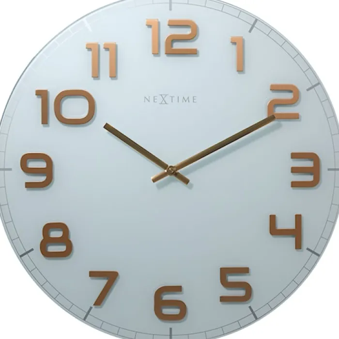 Zegar ścienny Classy 30 cm biało-miedziany