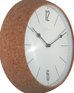 Zegar ścienny Cork 30 cm biało-brązowy