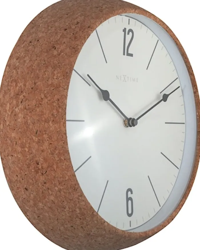 Zegar ścienny Cork 30 cm biało-brązowy