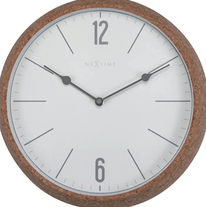 Zegar ścienny Cork 30 cm biało-brązowy