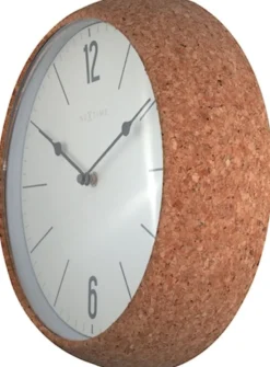 Zegar ścienny Cork 30 cm biało-brązowy