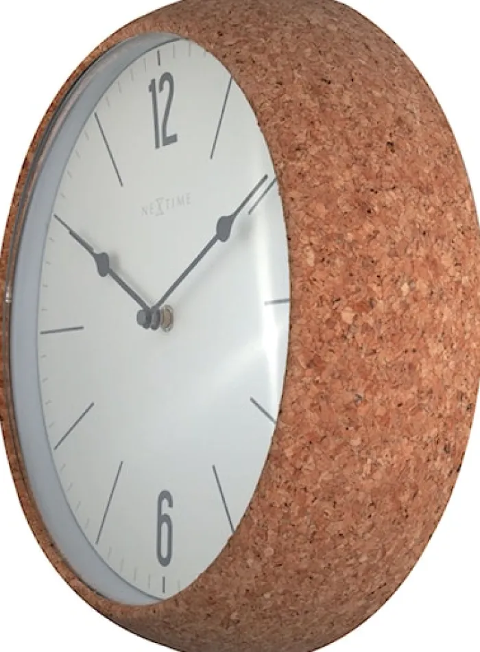 Zegar ścienny Cork 30 cm biało-brązowy