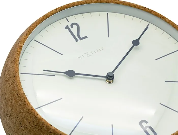 Zegar ścienny Cork 30 cm biało-brązowy