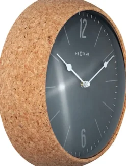 Zegar ścienny Cork 30 cm czarno-brązowy