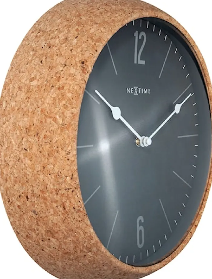 Zegar ścienny Cork 30 cm czarno-brązowy