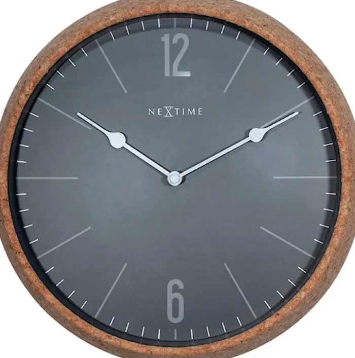 Zegar ścienny Cork 30 cm czarno-brązowy