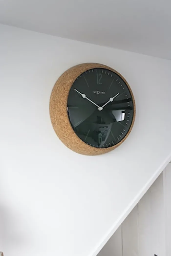 Zegar ścienny Cork 30 cm zielono-brązowy