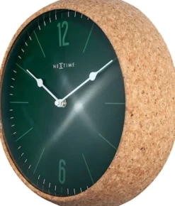 Zegar ścienny Cork 30 cm zielono-brązowy