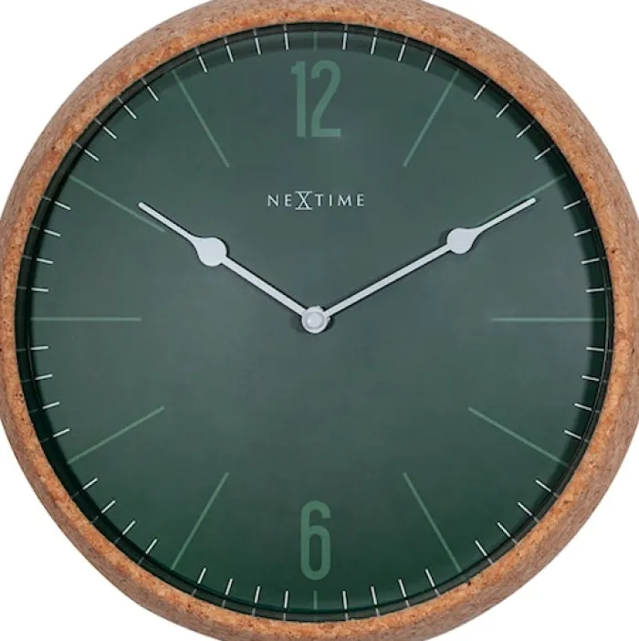 Zegar ścienny Cork 30 cm zielono-brązowy