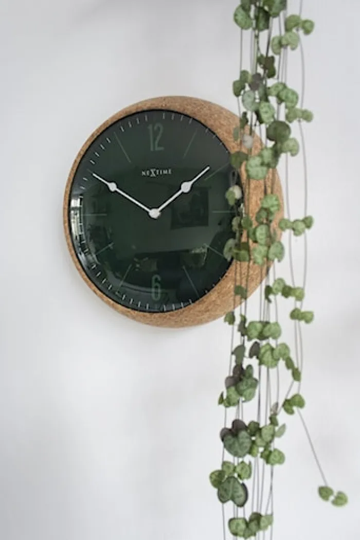 Zegar ścienny Cork 30 cm zielono-brązowy
