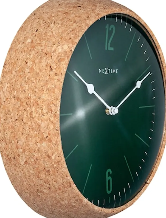 Zegar ścienny Cork 30 cm zielono-brązowy