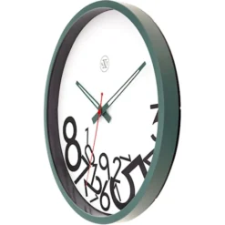 Zegar ścienny Dropped Numbers 30 cm biało-zielony