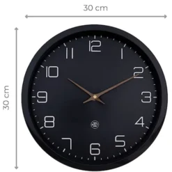 Zegar ścienny Eco 30 cm czarny