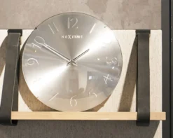 Zegar ścienny Elegant Dome 35 cm srebrny